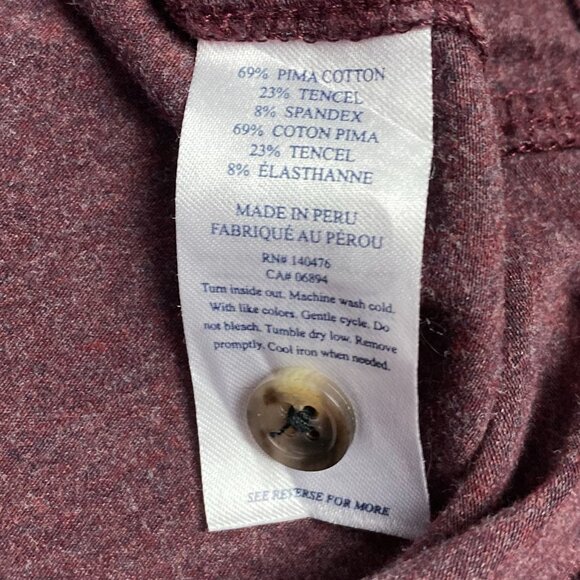 Faherty Stretch Knit Shirt Men's XXL Burgundy Melange Button Up Down MKF2017 - Picture 9 of 10